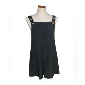 Black Checkered Short Romper